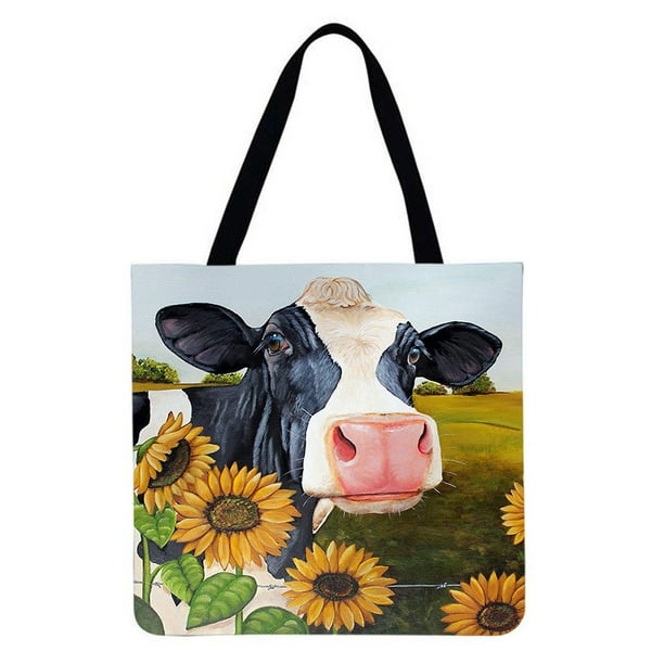 chicken Canvas Shoulder Bag Handbags Tote Bag Casual Shopping Bag Womens Farm animals horse pig cow 